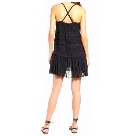 FREE PEOPLE Shailee Crochet Lace Sleeveless Slip Swing Mini dress. - Picture 11 of 16